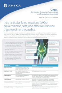 First page of the Cingal injection technique overview for intra-articular knee injections